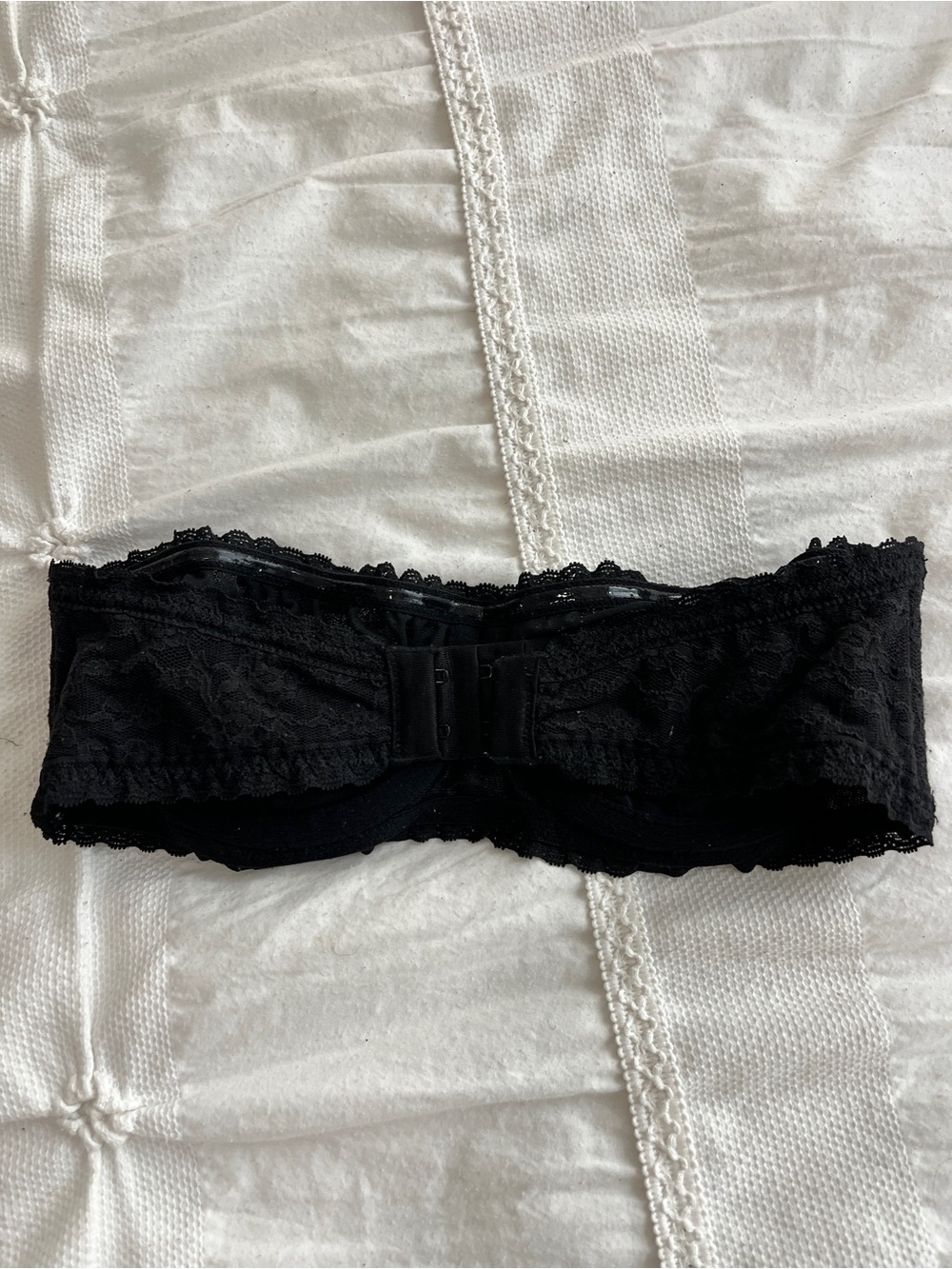 Victoria's Secret Black Lace Strapless Bandeau